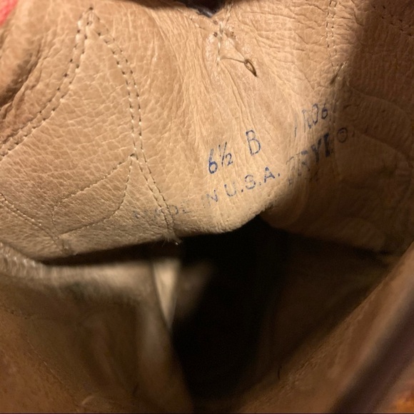 Frye Vintage Metallic Cowboy Western Boots Tan Festival Bohemian Unique! - Picture 12 of 16